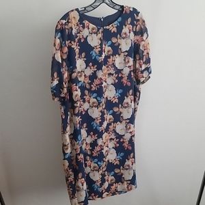 J. Crew | Navy Floral Silk Dress